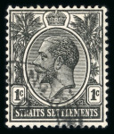Stamp of Malaysia » Straits Settlements 1912-23 KGV Wmk Crown CA inverted group