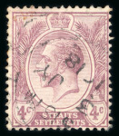 Stamp of Malaysia » Straits Settlements 1912-23 4c dull purple with watermark sideways variety, used