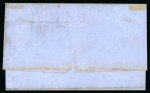 Stamp of Chile 1861 10c deep blue, Third London Printing by Perkins, with 1861 Estancos 5c red tied to cover by fine "Dotted Star in Circle" handstamps of SANTIAGO