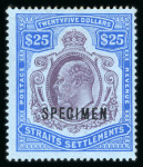Stamp of Malaysia » Straits Settlements 1906 Wmk Crown CA $25 specimen