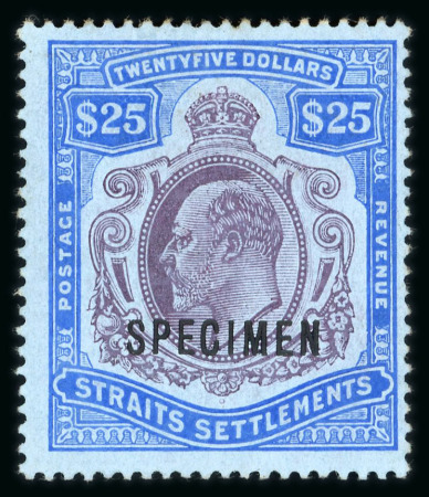 Stamp of Malaysia » Straits Settlements 1906 Wmk Crown CA $25 specimen