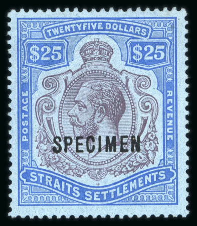Stamp of Malaysia » Straits Settlements 1921-33 Wmk Mult Script CA $25 overprinted SPECIMEN