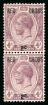 Stamp of Malaysia » Straits Settlements 1917 Red Cross 4c + 2c without stop pair