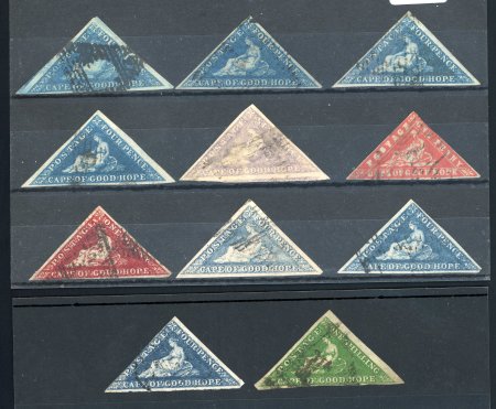 Stamp of South Africa » Cape of Good Hope 1853-64 group of 11 used Triangulars