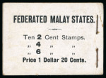 Stamp of Malaysia » Federated Malay States 1930 $1.20 black on white incomplete booklet