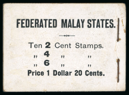 Stamp of Malaysia » Federated Malay States 1930 $1.20 black on white incomplete booklet