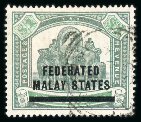 Stamp of Malaysia » Federated Malay States 1900 $1 watermark inverted used
