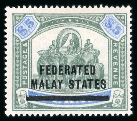 Stamp of Malaysia » Federated Malay States 1900 $5 green & ultramarine m.h.