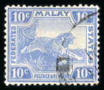 Stamp of Malaysia » Federated Malay States 1904-22 10c blue substituted crown in wmk