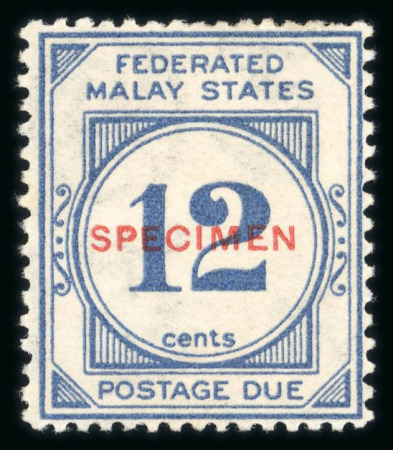 Stamp of Malaysia » Federated Malay States 1924-26 postage due set of 6 overprinted specimen