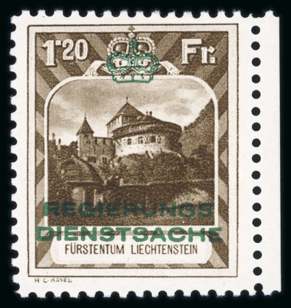 Stamp of Liechtenstein Liechtenstein, 1932, Officials 20Rp and 1Fr20 perf. 10 1/2, m.n.h.