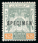 Stamp of Malaysia » Malaysian States » Kelantan 1911-15 specimen overprint accumulation