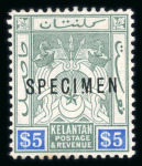 Stamp of Malaysia » Malaysian States » Kelantan 1911-15 specimen overprint accumulation