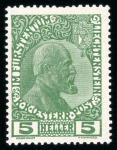 Stamp of Liechtenstein LIECHTENSTEIN, 1915, Duke John on ordinary paper mint n.h. and 1932 Officials 20Rp & 1F20, each line perf. 10 1/2, mint n.h.