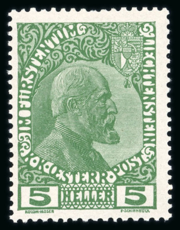 Stamp of Liechtenstein LIECHTENSTEIN, 1915, Duke John on ordinary paper mint n.h. and 1932 Officials 20Rp & 1F20, each line perf. 10 1/2, mint n.h.