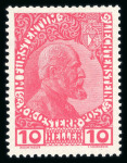Stamp of Liechtenstein LIECHTENSTEIN, 1915, Duke John on ordinary paper mint n.h. and 1932 Officials 20Rp & 1F20, each line perf. 10 1/2, mint n.h.