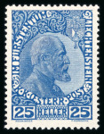 Stamp of Liechtenstein LIECHTENSTEIN, 1915, Duke John on ordinary paper mint n.h. and 1932 Officials 20Rp & 1F20, each line perf. 10 1/2, mint n.h.