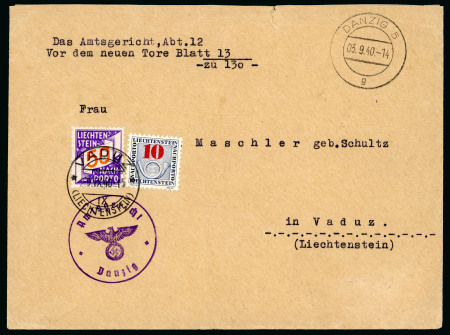 Stamp of Liechtenstein LIECHTENSTEIN 1925-71, LOT OF NEARLY 60 POSTAGE DUE COVERS