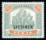 Stamp of Malaysia » Malaysian States » Perak 1892-1938 accumulation of perforated and overprinted specimen