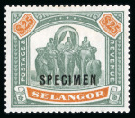 Stamp of Malaysia » Malaysian States » Selangor 1895 $25 overprinted Specimen