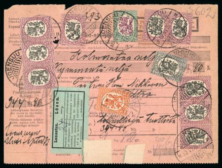 Stamp of Finland 1920s definitives, lion type, a large box containing