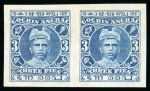 Stamp of Indian States » Cochin 1911-13 3p Blue Imperf Proof pair. Back is clean no
