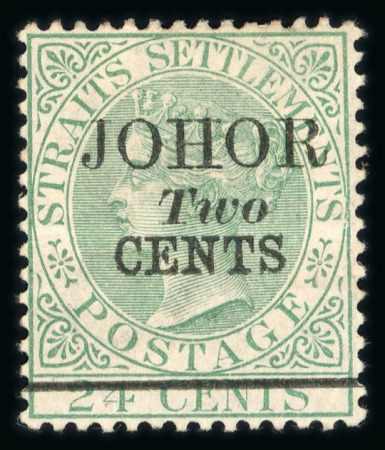 Stamp of Malaysia » Malaysian States » Johor 1891 2c on 24c green overprint group