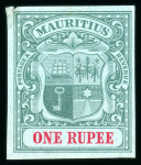 Stamp of Mauritius » 1900-05 Arms Issue (SG 138-155) 1900-05 Arms Issue 1r. imperforate colour trials (5)