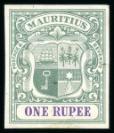 Stamp of Mauritius » 1900-05 Arms Issue (SG 138-155) 1900-05 Arms Issue 1r. imperforate colour trials (5)