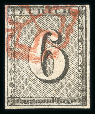 Stamp of Switzerland / Schweiz » Sammlungen 1843-1850, kleine Steckkarte mit 4 Kantonalmarken
