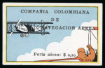 Stamp of Colombia 1920, exceptional selection of the Air Post stamps issued by Compania Colombiana de Navegacion Aerea (CCNA) in 1920