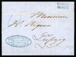 Stamp of Bulgaria » Austrian Levant Post Offices 1867 BULGARIA AUSTRIAN LEVANT cover from Cospoli to Saxony bearing superb 2-line VARNA in blue