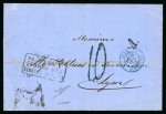 Stamp of Austria » Austrian Levant 1872 AUSTRIAN LEVANT BULGARIA so-called "Portobrief" (stampless folded letter) from Cospoli bearing LETTERE ARRIVATE PER MARE VARNA to Lyon