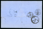 Stamp of Austria » Austrian Levant 1872 AUSTRIAN LEVANT BULGARIA so-called "Portobrief" (stampless folded letter) from Cospoli bearing LETTERE ARRIVATE PER MARE VARNA to Lyon