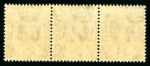 Stamp of Mauritius » Later Issues 1921-34 2c. brown, die II, mint nh horizontal strip of three showing major misplacement of duty tablets