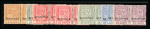 Stamp of Mauritius » Later Issues 1921-26 "Arms" set of 17 to 20c. overprinted "SPECIMEN" with 8 values (the 1925-26 new colours and values) in horizontal pairs