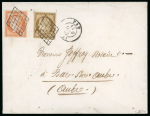 Stamp of France » Lettres Classiques 1852, Lettre de Pau à Bar sur Aube affranchie Cérès n°1 + 5