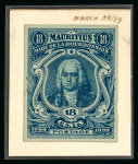 Stamp of Mauritius » 1899 Birth Bicentenary of la Bourdonnais (SG 136) 1899 (13 Dec.) Mahé de la Bourdonnais, two 15c. De La Rue copper plate stamp size composite essays