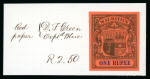 Stamp of Mauritius » 1900-05 Arms Issue (SG 138-155) 1900-05 Arms issue, 7 large arms imperforate colour trials in various denominations and colours each affixed to single piece of De La Rue appendix sheet,