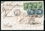Stamp of United States » 1851-57 Issue 1856 pair entires to Switzerland