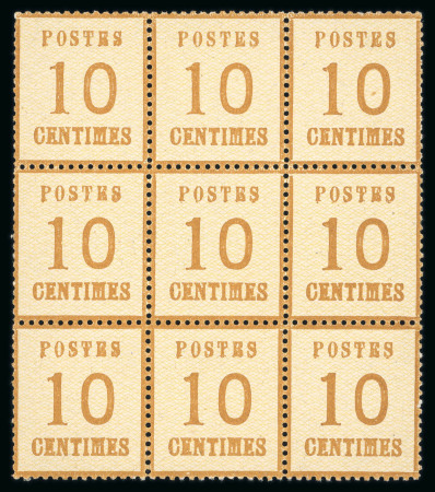 Stamp of France » Collections 1870, sur une plaquette, ensemble de timbres d'Alsace