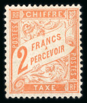 Stamp of France » Timbres-Taxe CANCEL 1871-1927, sur une plaquette, petit stock de timbres