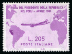 Stamp of Italy » Italian Republic 1961 Presidential Visit ("gronchi rosa") 205L rose mint