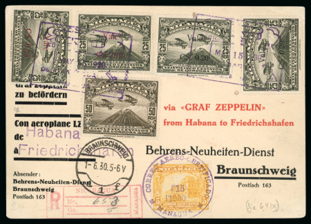 Stamp of Nicaragua 1930 Zeppelin card from Habana
