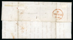 Stamp of Great Britain » Collections 1840-1948 collection pages in album with a printed 1d Mulready lettersheet with 1844 numeral, etc.