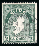 Stamp of Ireland » Definitives 1922 SE 2d blue-green, experimental coil, perf. 15 x imperf, neatly cancelled by crisp large part LUIMNEACH cds, showing the extremely rare "flange flaw" at the bottom right of the margins, few short perfs, very fine, a 
