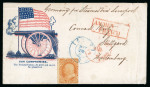 Stamp of United States » 1857-61 Issue 1861 PATRIOTIC COVER franked by 1860 30c orange