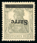 Stamp of Germany » Plebiscite Areas » Saar 1920 2 1/2pfg mint single with the inverted overprint variety "Sarrc"