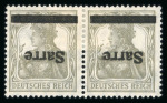 Stamp of Germany » Plebiscite Areas » Saar 1920 2 1/2pfg mint single with the inverted overprint variety and right stamp showing rare broken "e" or "Sarrc" variety