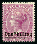 Stamp of Mauritius » 1876-78 Surcharges (SG 76-91) 1877 1/- surcharge (type 15) on 1863-72 5/- bright